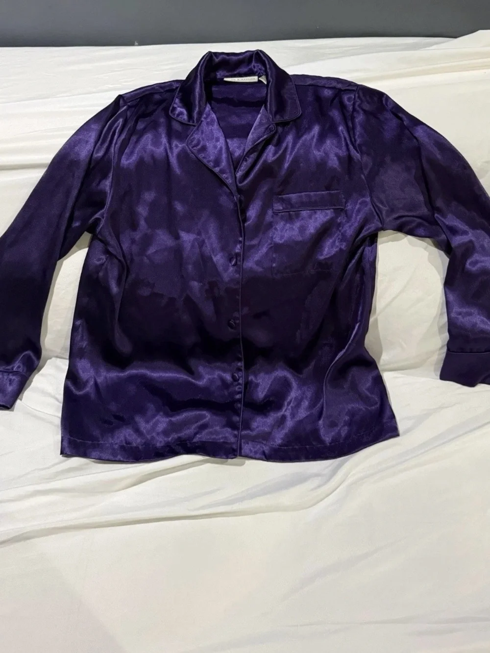 VTG Y2K Satin Lord & Taylor Deep Purple Pajama Pant Set PM